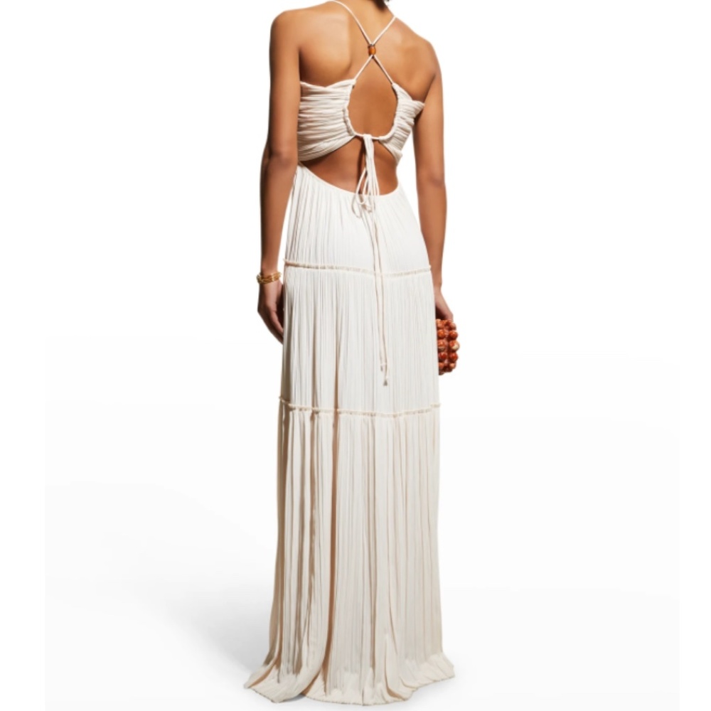 NWT $995 A.L.C. Kai Beaded Cut-Out Halter Neck Tiered Maxi Dress in size 10! - Picture 4 of 7